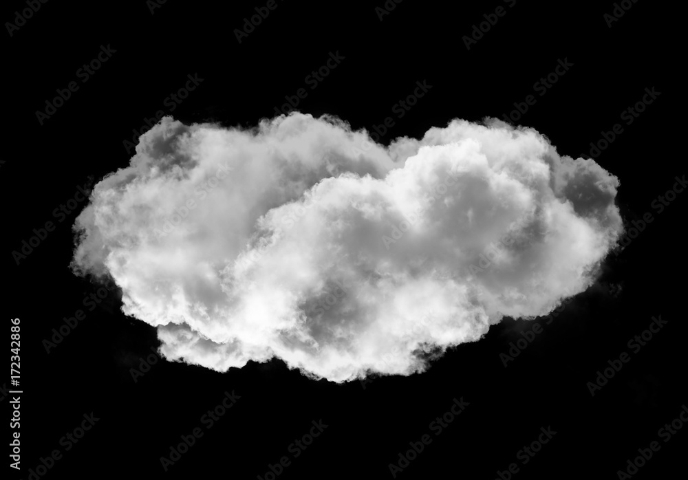 Realistic cloud shape isolated over black background Realistic cloud shape isolated over black background