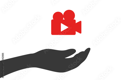 Hand hält Filmkamera - Filmproduktion