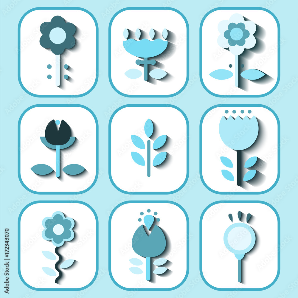 Floral icon set Floral icon set