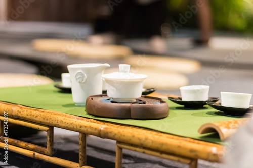 Chinese tea set in a ceremony