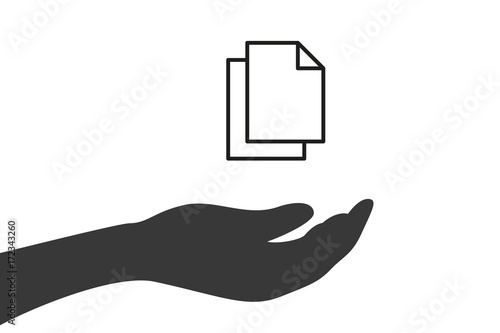 Hand hält Dokumente