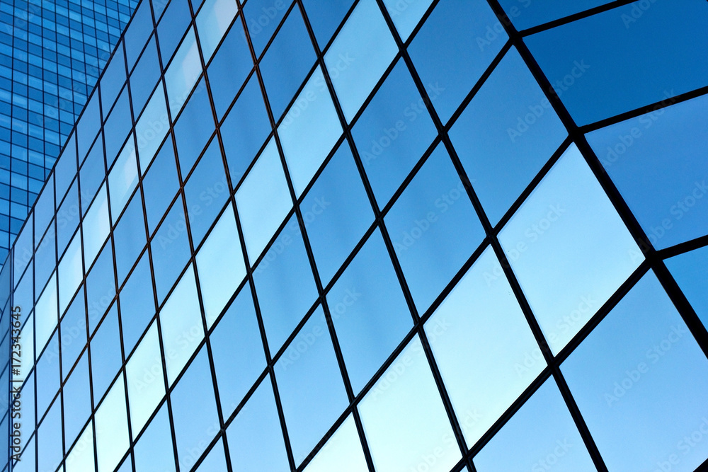 blue abstract office building blue abstract office building