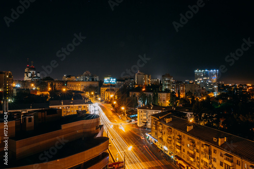 Wallpaper Mural High angle view of Voronezh city at night Torontodigital.ca