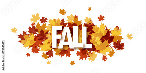 FALL banner with leaves