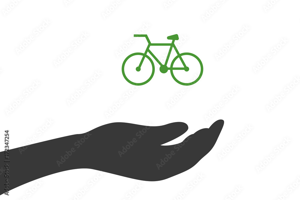 Fotografie Hand hält Zweirad