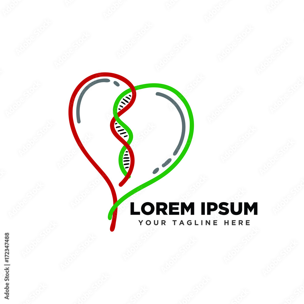 Fototapeta premium dna heart line art