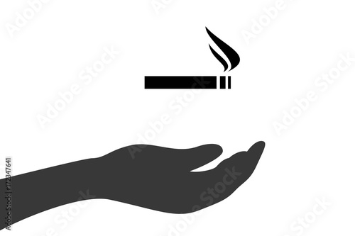 Hand hält Zigarette