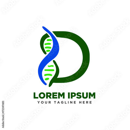 letter D dna logo