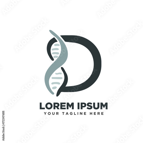 letter D dna logo