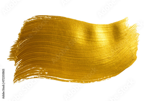Gold large acrylic brush stroke