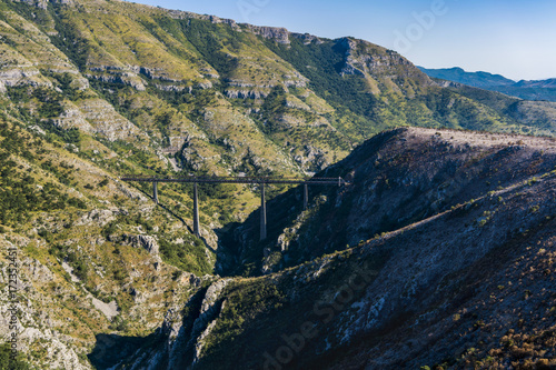 landscape with the Mala Rijeka viaduct in Serbia photo