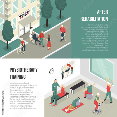 Rehabilitation And Physiotherapy Training Banners