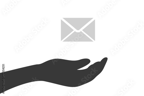 Hand hält Email