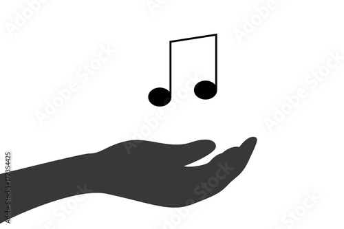 Hand hält Achtelnoten