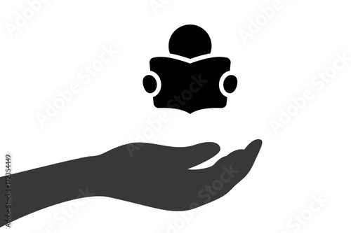 Hand hält Leser
