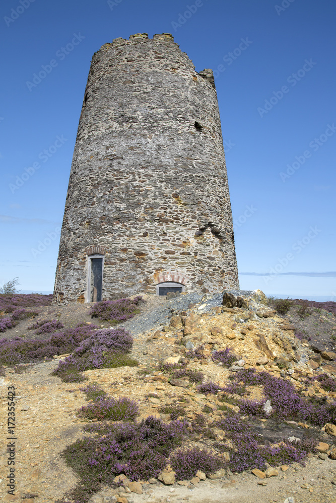 Tower of Parys Mountain Copper Mine; Amlwch; Anglesey; Wales