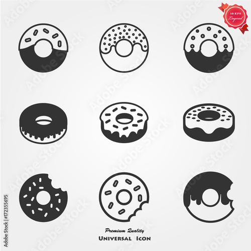 Fototapeta Doughnut icons