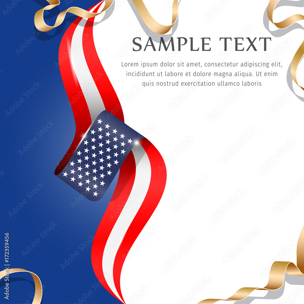 Obraz premium Abstract background flag. Background flag ribbon for liberty, national event, celebration, brochure, slide show, and general election. Abstract color background United State flag ribbon vector.