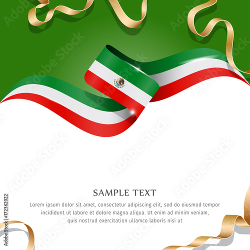 Abstract background flag. Background flag ribbon for liberty, national event, celebration, brochure, slide show, and general election. Abstract color background Mexico flag ribbon vector.