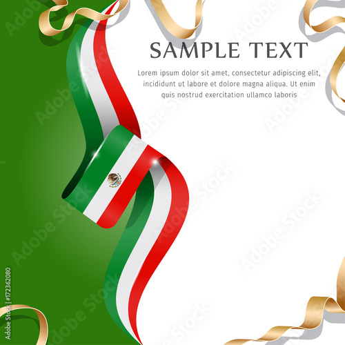Abstract background flag. Background flag ribbon for liberty, national event, celebration, brochure, slide show, and general election. Abstract color background Mexico flag ribbon vector.