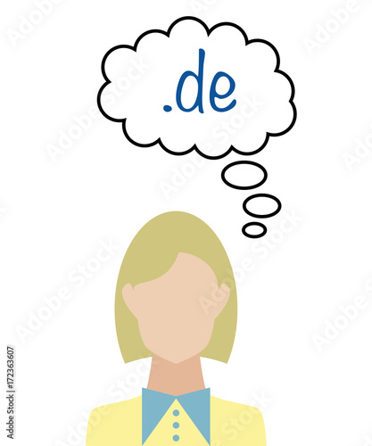 Frau überlegt - .de URL
