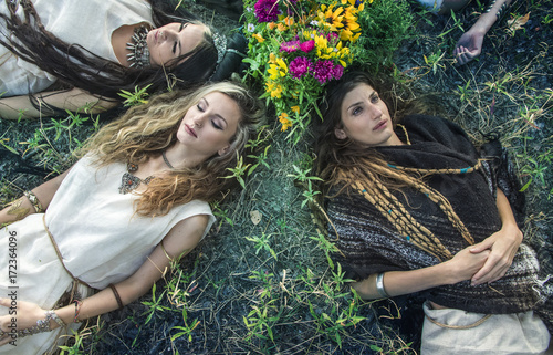 Gypsy Girls in the forest