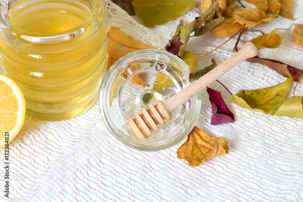 honey for Rosh Hashanah on white background honey for Rosh Hashanah on white background
