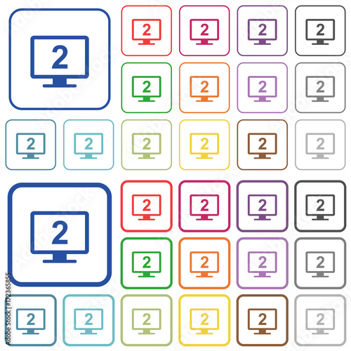 Secondary display outlined flat color icons