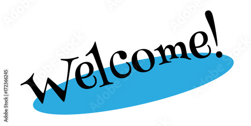 Welcome rubber stamp. Grunge design with dust scratches. Effects can be easily removed for a clean, crisp look. Color is easily changed.