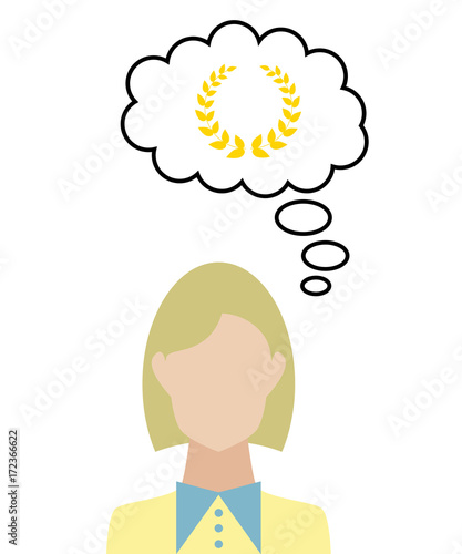 Frau überlegt - Kranz - Auszeichnung