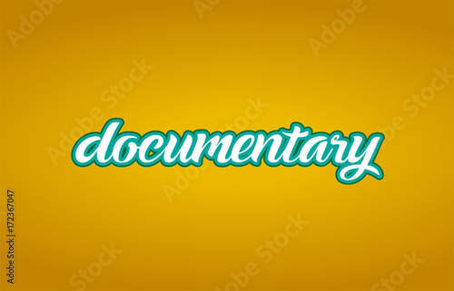 documentary word text logo icon typography design green yellow