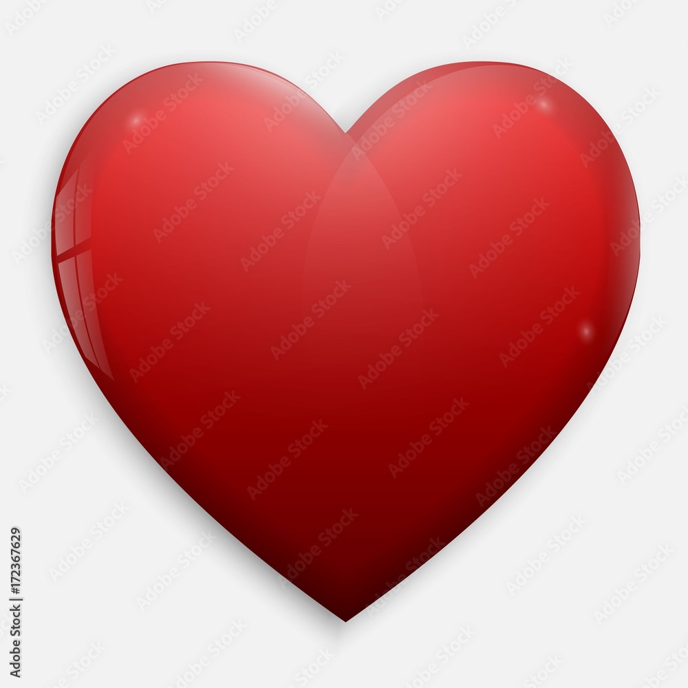 3d valentine heart with glare on transparent background. Vector illustration 3d valentine heart with glare on transparent background. Vector illustration