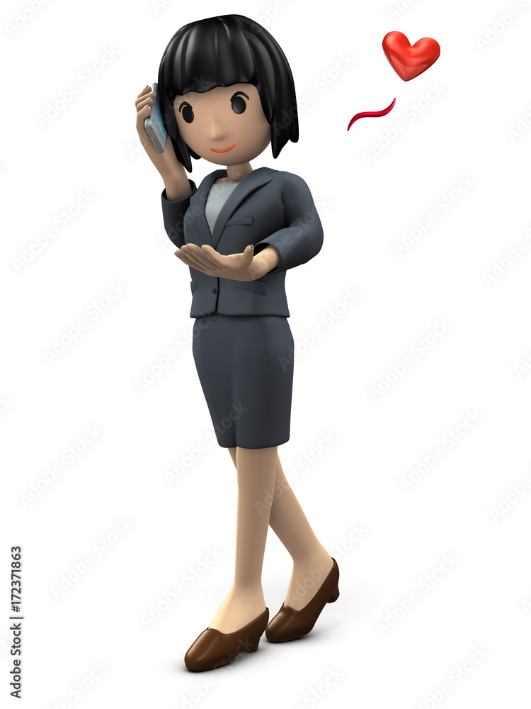 スマホで会話するキャラクター スマホで会話するキャラクター