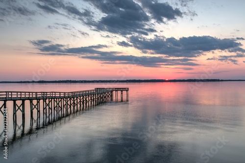 Pier at sunset on the James River in Virginia © Glenn