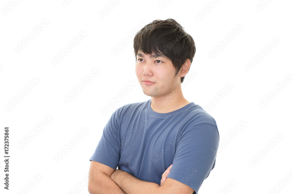微笑む男性 微笑む男性
