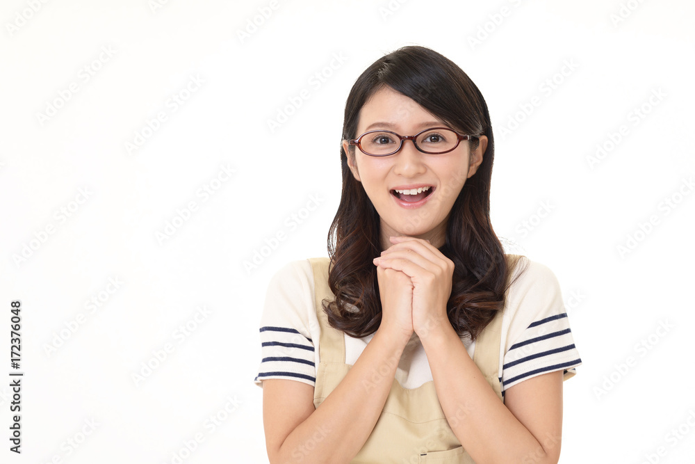 エプロンを着た女性 エプロンを着た女性