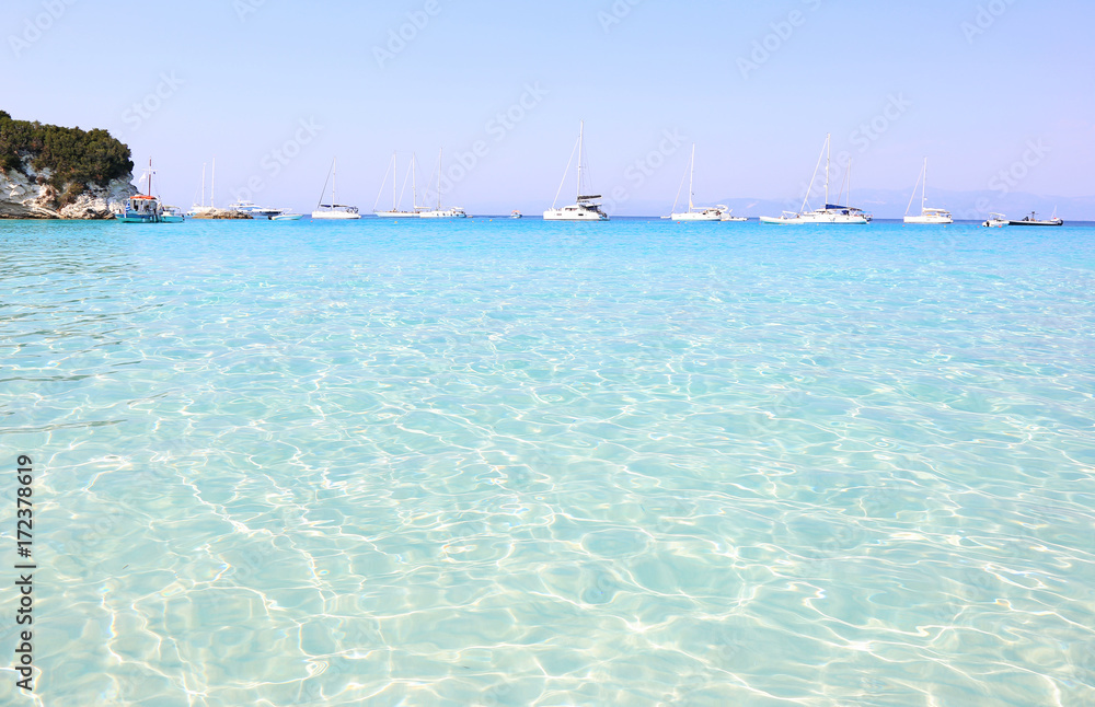 landscape of Voutoumi beach Antipaxos Ionian islands Greece
