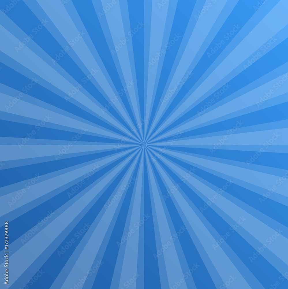 Blue Sunburst Background - vector illustration