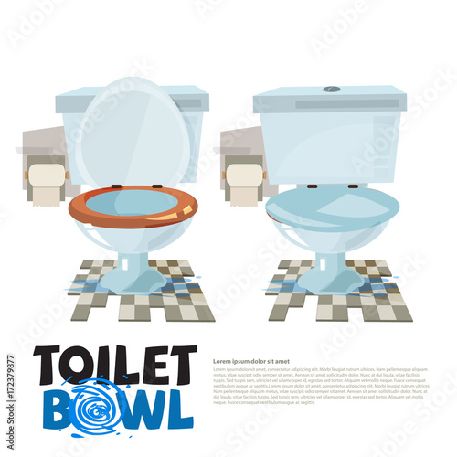 toilet bowl. close and open the lid - vector