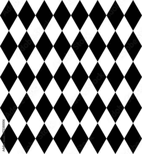 Rhombus chess background in black and white. Seamless pattern background. Vector illustration.