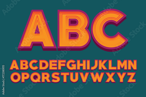 Font design alphabet letter vector image. English alphabet vector