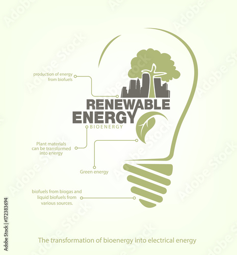 Renewable energy of bioenergy in bulb. concept