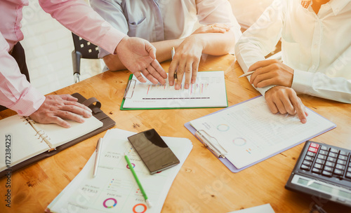 Photography Annual meeting of business colleagues company provides statistical reports on operations such as sales, expenses and profits of companies in concession terms of the government