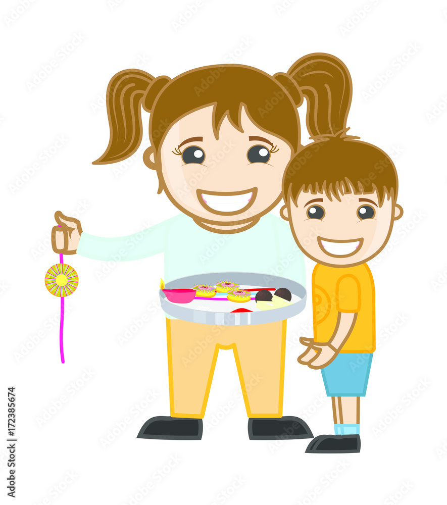 Happy Kids Celebrating Rakhi Festival Happy Kids Celebrating Rakhi Festival