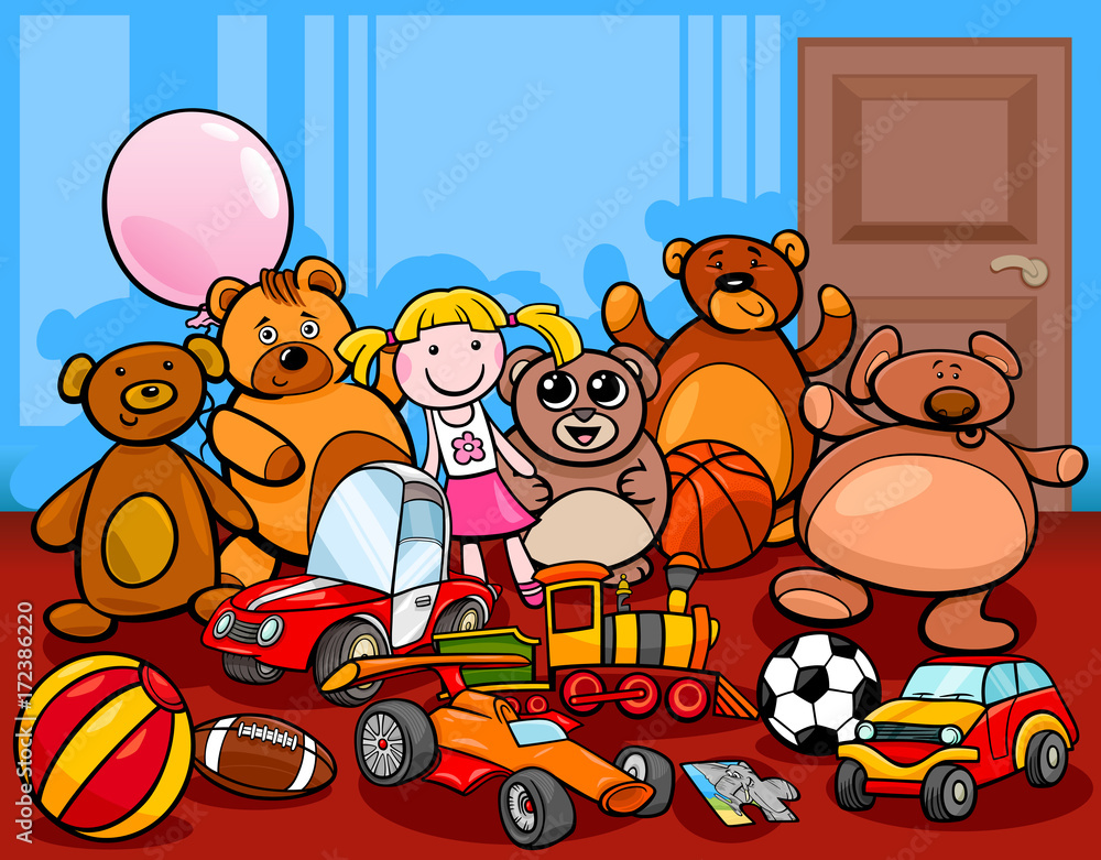 toys group cartoon illustration Stock Vector Adobe Stock