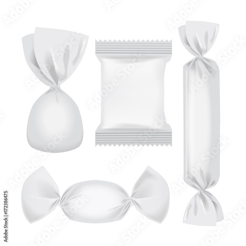 Foil food pack mock up for snack, candies and other products