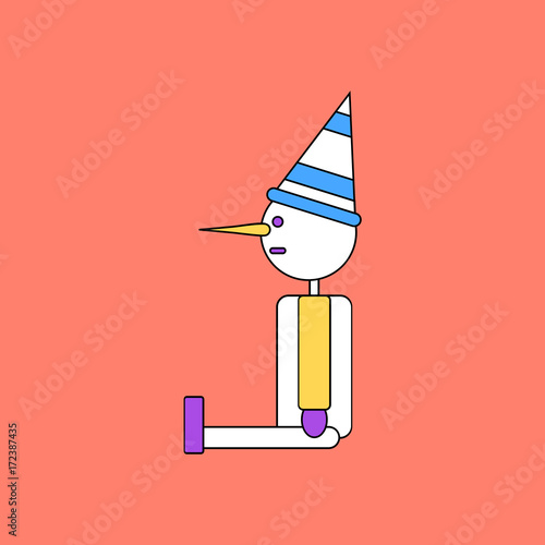 flat vector icon design collection children toy pinocchio