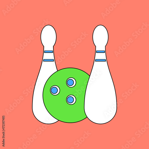 flat vector icon design collection kids bowling