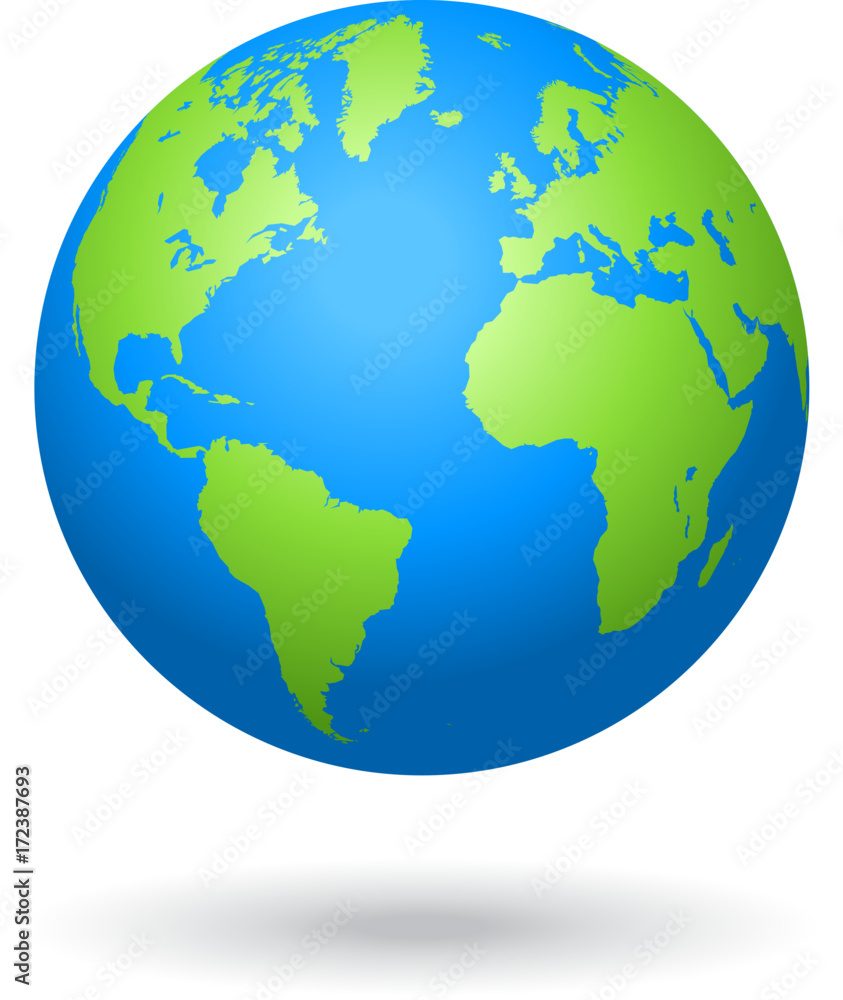 Obraz premium Vector Globe colored world map