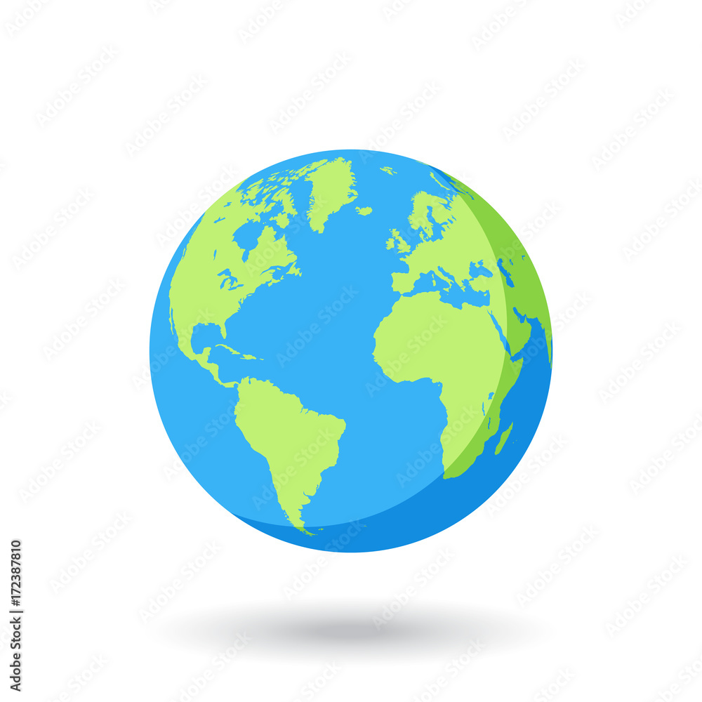 Vector Globe colored world map